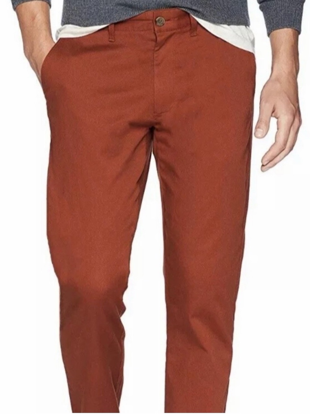 J. Crew Men’s Cofton Chino Pants in Rust Red